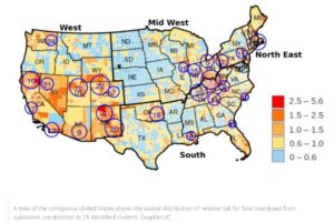 Top 25 regions for opioid overdose