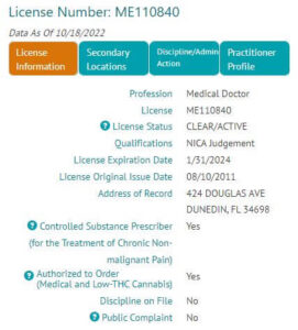 License for Vivian Herrero MD